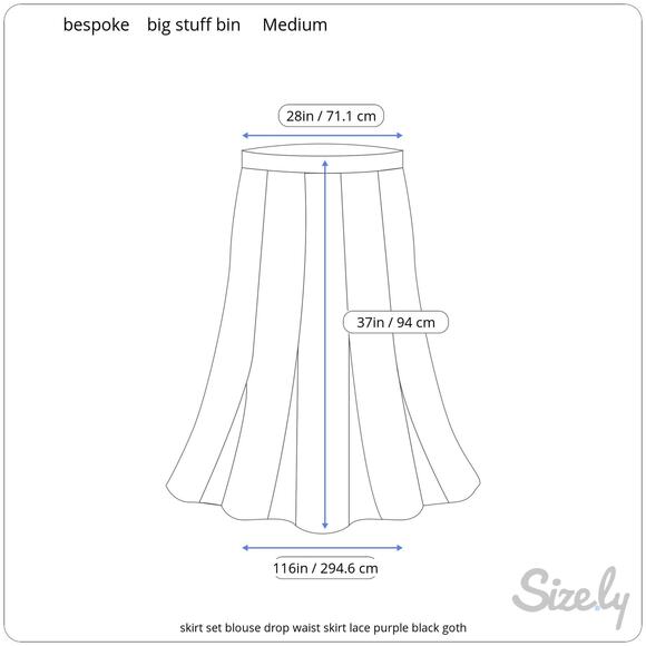 skirt set blouse drop waist skirt lace purple black goth - Picture 3 of 15